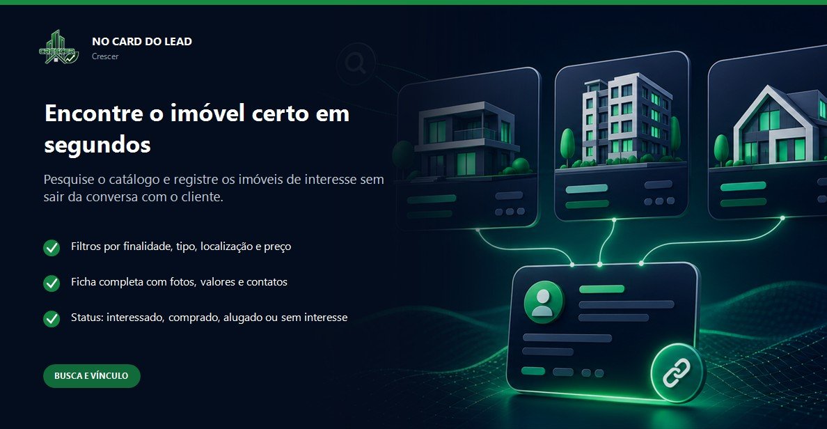 Busca e vínculo de imóveis no card do lead